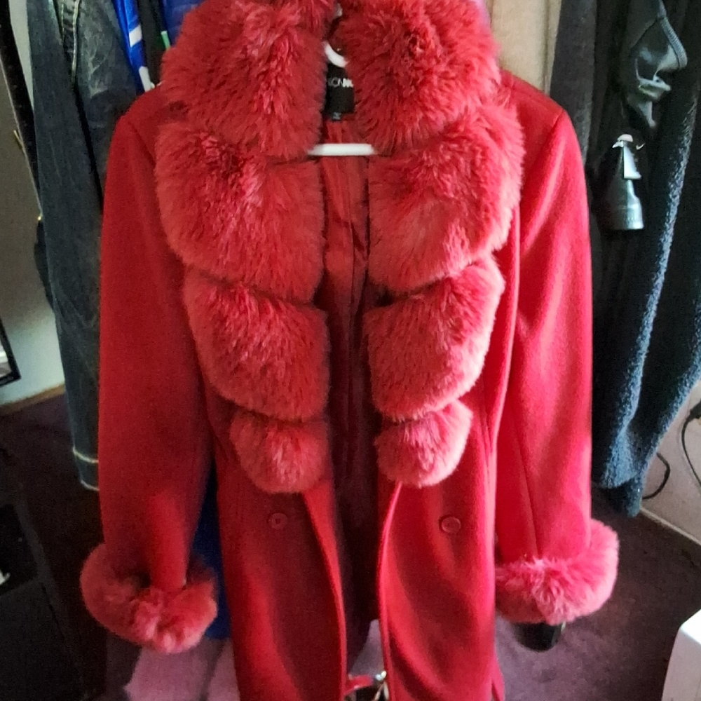 Fashion Nova Vibrant Red Teddy Jacket